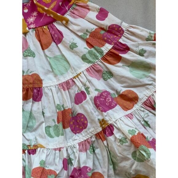 Eleanor Rose Britney Dress Girls Size 3 - 4 Pumpkin Acorn Short Sleeve - Picture 7 of 11